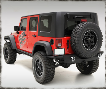 STO Black Rear Spare Tire Wheel Mount Bracket Set For 2007-2015 Jeep Wrangler JK