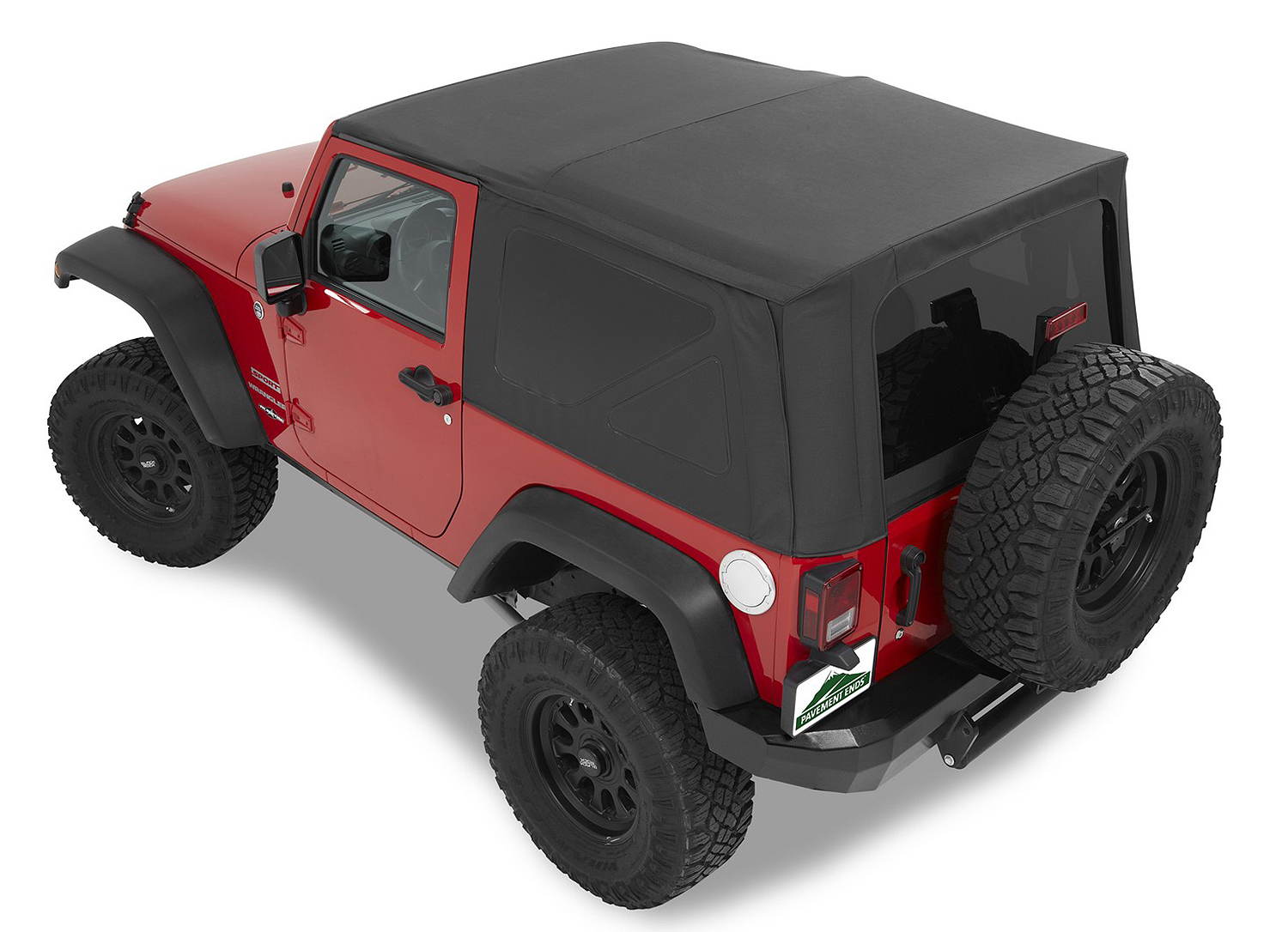 👉Pavement Ends Jeep JK Replacement Soft Top Material Only Replay 07-09 Wrangler  JK 2 Door W/Tinted Windows Vinyl Black Diamond Pavement Ends By Bestop  51202-35 » GodSpeed Off-Road