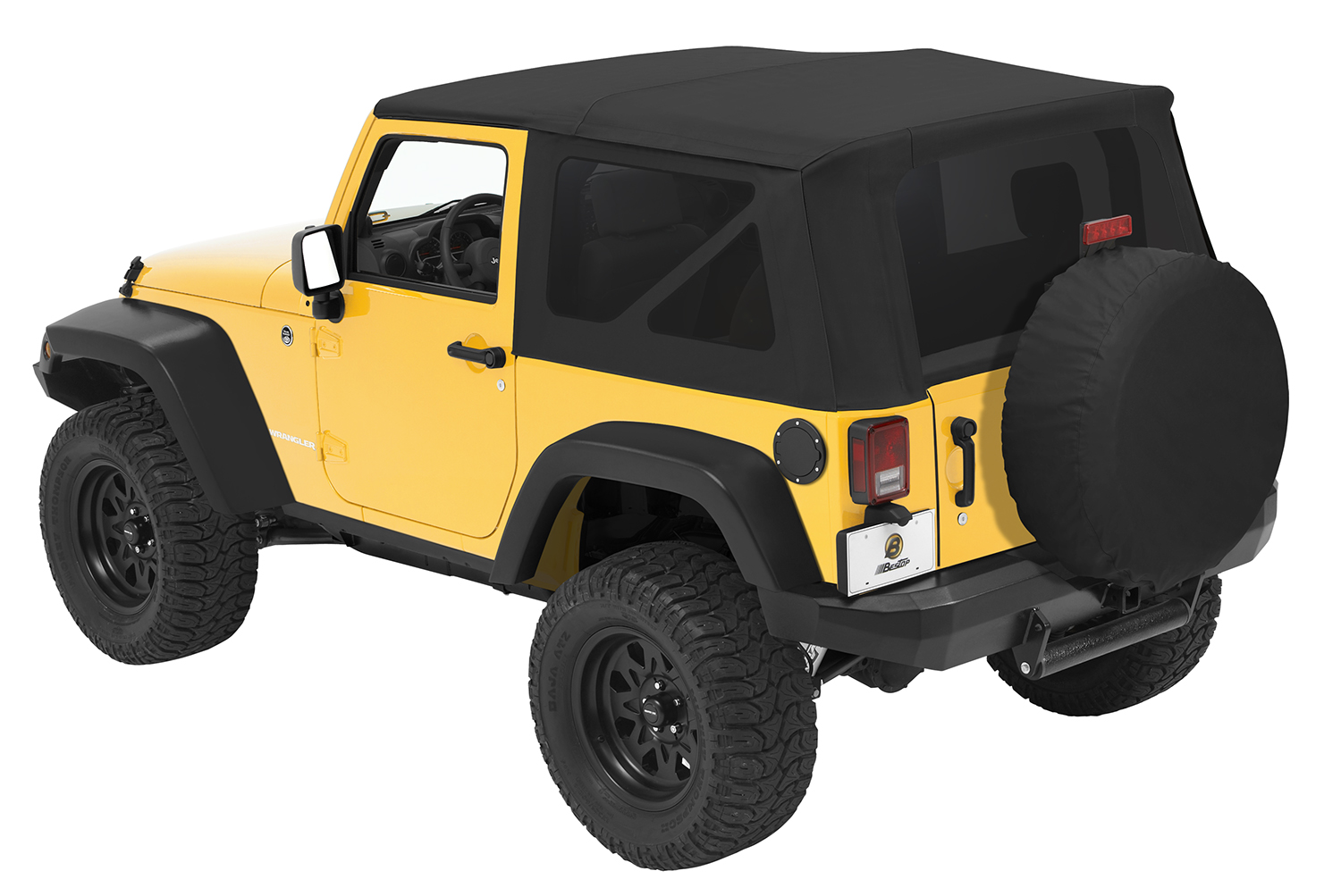2007-2009 Jeep Wrangler Unlimited Pavement Ends by Bestop 51201-35 Black Diamond Replay Replacement Soft Top Tinted Windows-No door skins included-No frame hardware included 