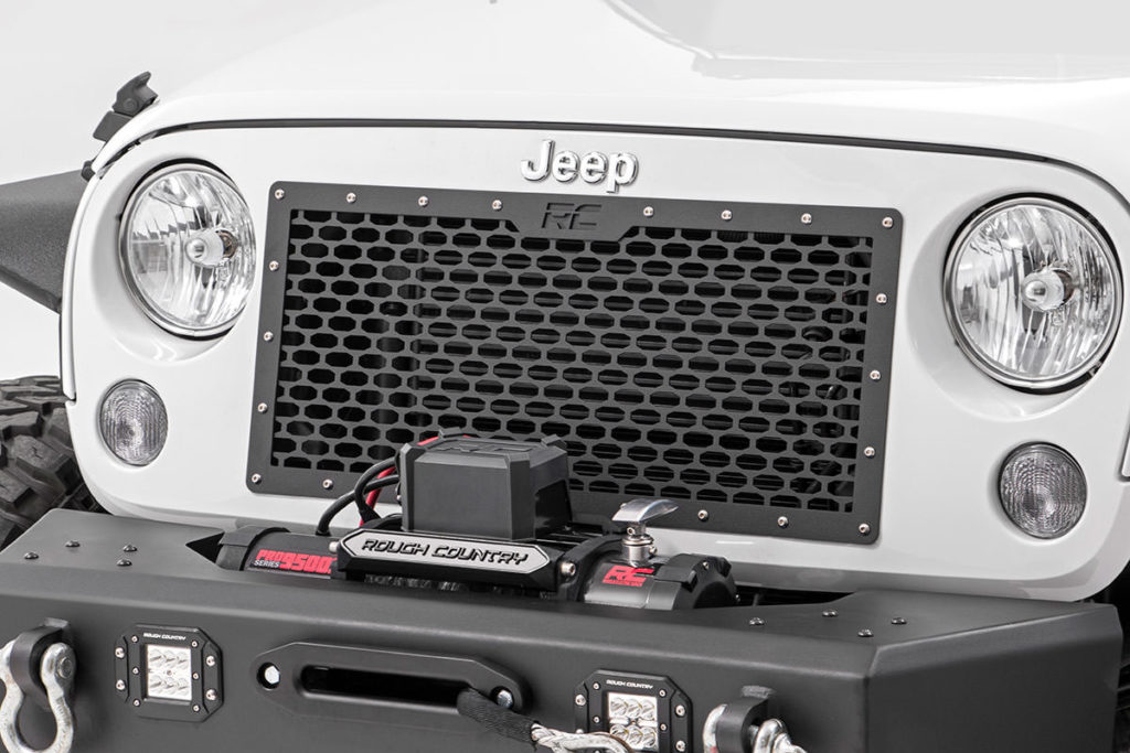 Xprite Black Mesh Grille Insert For Jeep Wrangler JK/JKU (2007-2018) Front Bumper