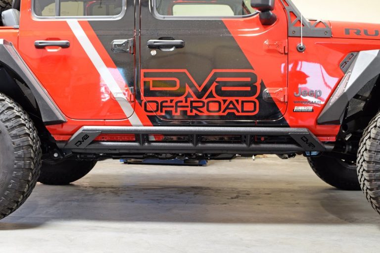 👉DV8 Offroad SRJL03 Jeep JL Tubular Rock Slider with Plated End Caps